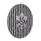 Dartboard Black & White Stripe Barber Pole Barbers ダーツボード (正面左)