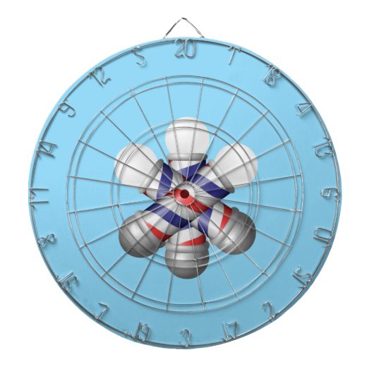 Dartboard Blue Barber Pole Barbers ダーツボード (正面)