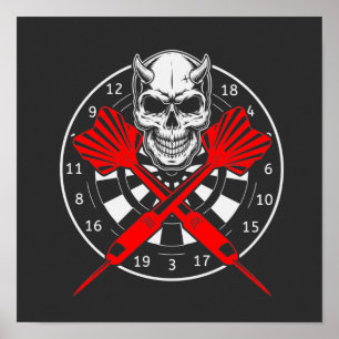 Dartboard Darts Skull     ポスター