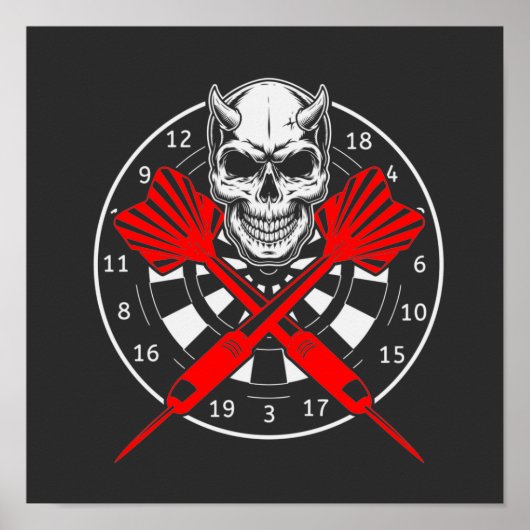 Dartboard Darts Skull     ポスター (正面)