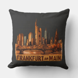 Dartboard m. Frankfurt am Main Kunstmotiv Skyline  クッション