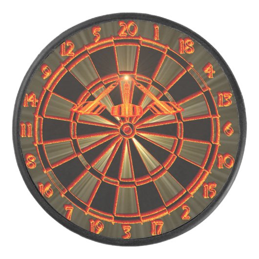 Dartboard mit Darts in die 180 Dartkunst アイスホッケーパック (正面)