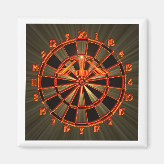 Dartboard mit Darts in die 180 Dartkunst マグネット (正面)