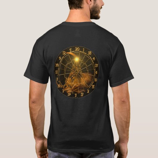 Dartboard mit Darts in die 180 Dartkunst Tシャツ (裏面)