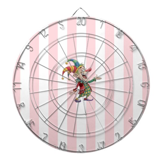 Dartboard Pink White Stripe Clown ダーツボード (正面)