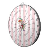 Dartboard Pink White Stripe Clown ダーツボード (正面右)