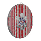 Dartboard Red & White Stripe Barber Pole Barbers ダーツボード (正面左)