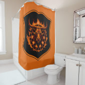 Dartboard Wappen mit Stierkopf und Flammen Darts シャワーカーテン (インサイチュ)