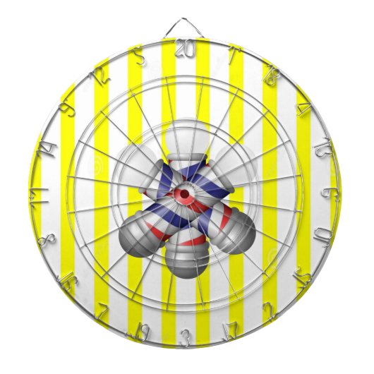 Dartboard Yellow White Stripe Barber Pole Barbers ダーツボード (正面)