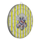Dartboard Yellow White Stripe Barber Pole Barbers ダーツボード (正面左)