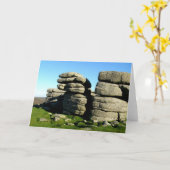 Dartmoorの岩山の石 カード (黄色い花)