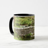 Dartmoor公園の流れを渡る古い石造り橋 マグカップ (正面左)