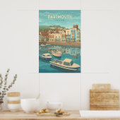 Dartmouth Devon Seaside Travel Poster ポスター (キッチン)