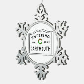 Dartmouth MAの入力 スノーフレークピューターオーナメント (右)