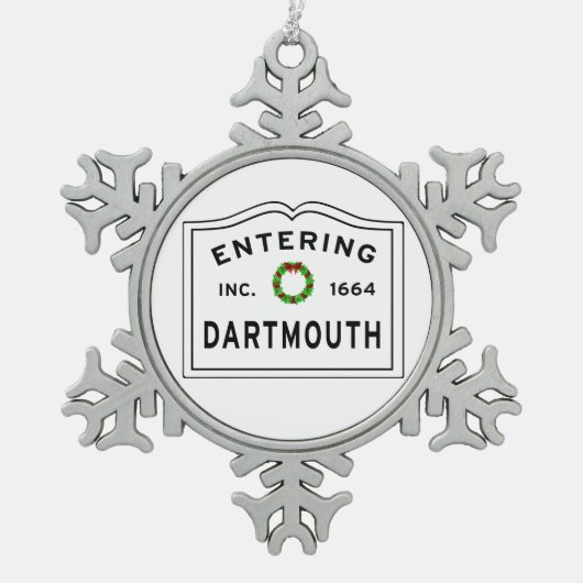 Dartmouth MAの入力 スノーフレークピューターオーナメント (正面)