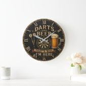 Darts and Beer ラージ壁時計 (ホーム)