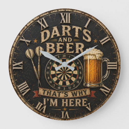 Darts and Beer ラージ壁時計 (正面)