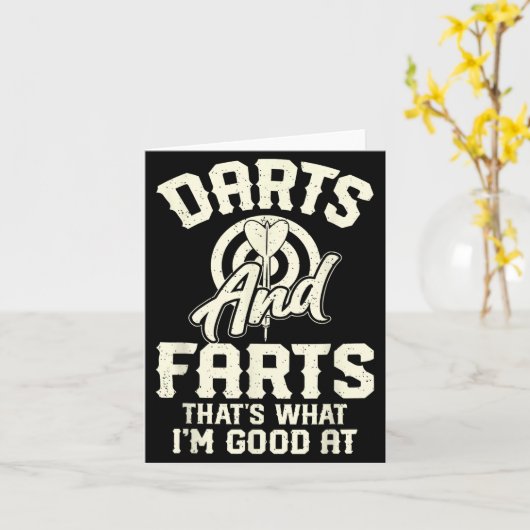Darts And Farts That's What I'm Good At Funny Dart カード (黄色い花)