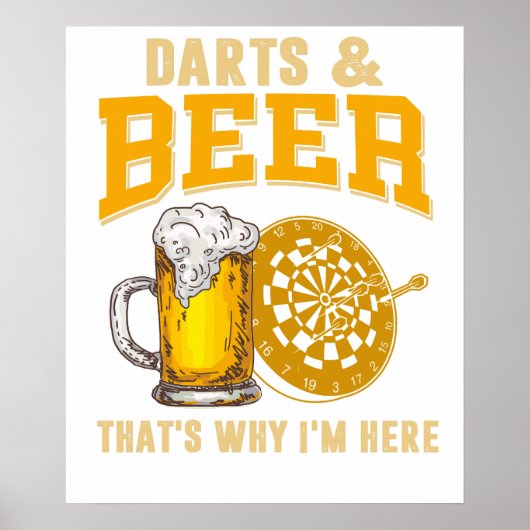 Darts Beer Funny T-Shirt for Dart Player ポスター (正面)
