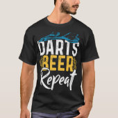 Darts Beer Repeat Dart Player Tシャツ (正面)