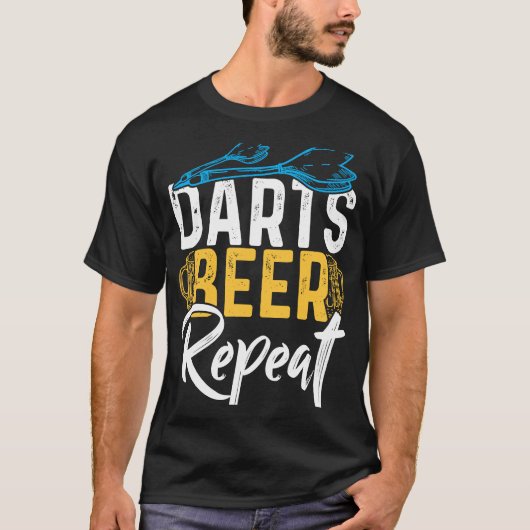 Darts Beer Repeat  Dart Player Tシャツ (正面)