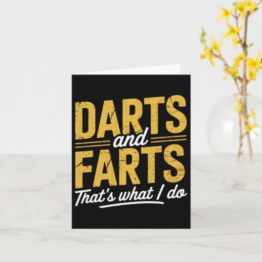 Darts Farts Funny Dart Sayings Sarcasm Dart Men Wo カード (黄色い花)