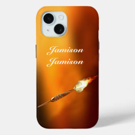Darts Flaming dart Colorful Background personalize iPhone 15ケース