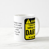 Darts Funny Personalized Warning コーヒーマグカップ (正面右)