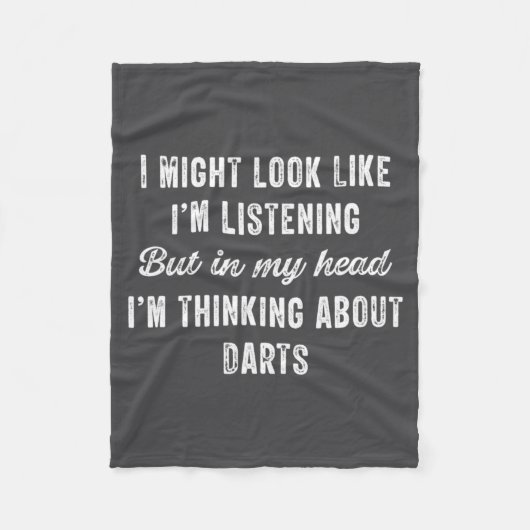 Darts In My Head Im Thinking About Funny  フリースブランケット (正面)