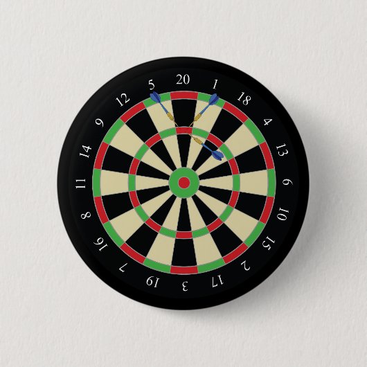 Darts Player Winner Treble Top 180 Dartboard 缶バッジ (正面)