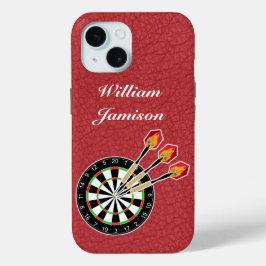 Darts sport with Dartboard and Darts personalize iPhone 15ケース