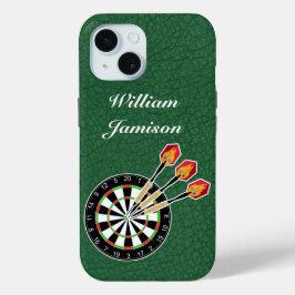 Darts sport with Dartboard and Darts personalize iPhone 15ケース