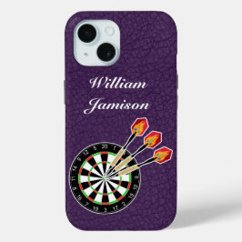 Darts sport with Dartboard and Darts personalize iPhone 15ケース