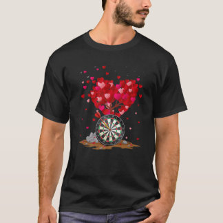 Darts Sports Lover Heart Shape Darts Valentine's D Tシャツ