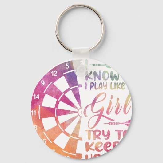 Darts Women Gift Arrows Field Team Play Like a Gir キーホルダー (正面)