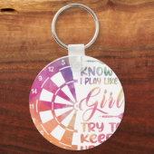 Darts Women Gift Arrows Field Team Play Like a Gir キーホルダー (正面)