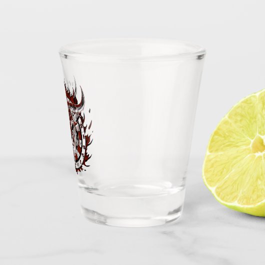 Dartscheibe Feuer Stier Bulle Spezialdesign ショットグラス (右)