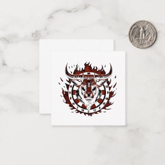 Dartscheibe Feuer Stier Bulle Spezialdesign ノートカード (正面/裏面インサイチュ)