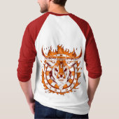 Dartscheibe Feuer Stier Bulle Spezialdesign Tシャツ (裏面)