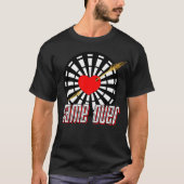 Dartscheibe mit Pfeil im Herz Game over Tシャツ (正面)