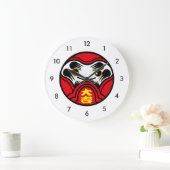 Darumaの人形は持って来ます"素晴らしい幸運"の（のDaikichiの）を ラージ壁時計 (ホーム)