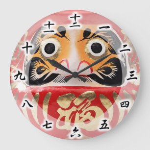Darumaの人形 ラージ壁時計