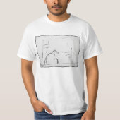 Darumaの元の禅の絵画のめい想 Tシャツ (正面)