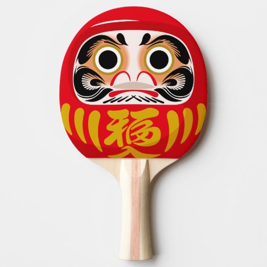 Daruma doll (traditional Japanese good luck charm) 卓球ラケット (正面)