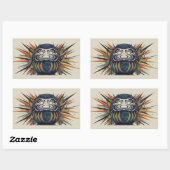 Daruma Skateboard – Japanese Ukiyo-e Inspired Art 長方形シール (シート)