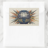 Daruma Skateboard – Japanese Ukiyo-e Inspired Art 長方形シール (バッグ)