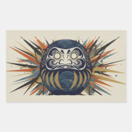 Daruma Skateboard – Japanese Ukiyo-e Inspired Art 長方形シール