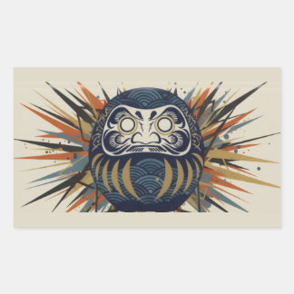 Daruma Skateboard – Japanese Ukiyo-e Inspired Art 長方形シール