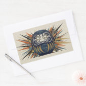 Daruma Skateboard – Japanese Ukiyo-e Inspired Art 長方形シール (封筒)