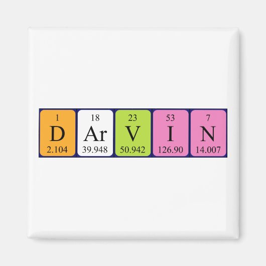 Darvin周期表名磁石 マグネット (正面)